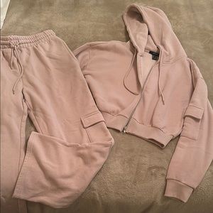 Forever21 Pink Hoodie and Jogger Set